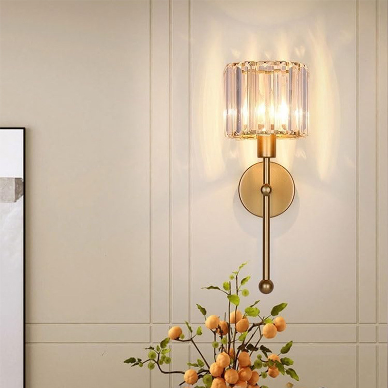 Gold Crystal Wall Lamp Rechargeable with Remote Control 5