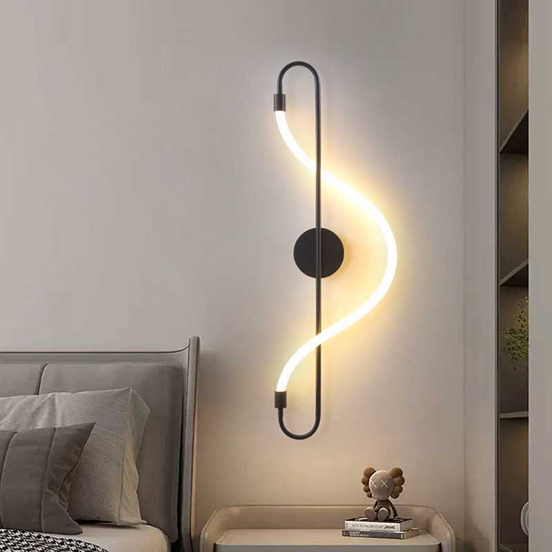 Minimalist musical note wired living room wall lamp 6 02