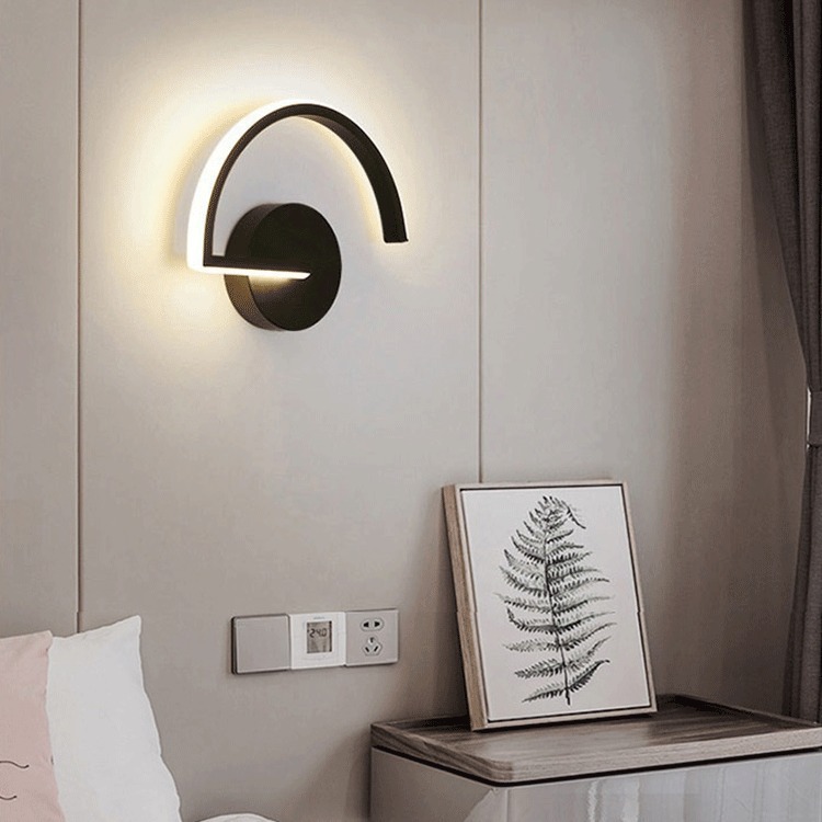 Black and white creative wall lamp for bedroom bedside 7 01