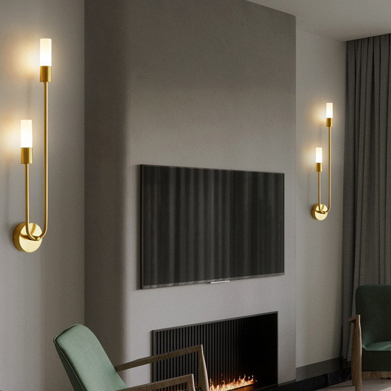 Double-headed creative living room background wall lamp 15