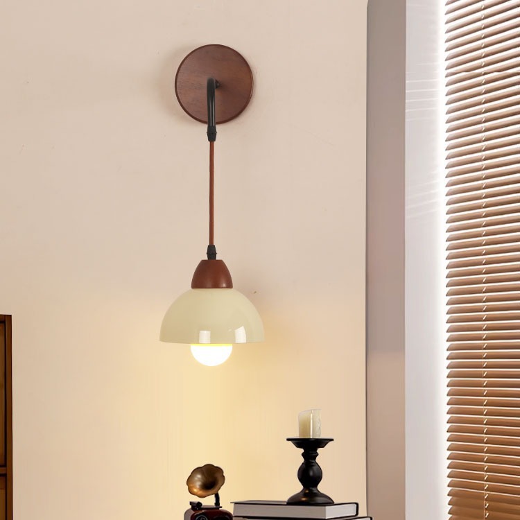 Warm and creative wooden wall lamp for bedroom bedside  10