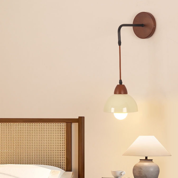 Warm and creative wooden wall lamp for bedroom bedside  10