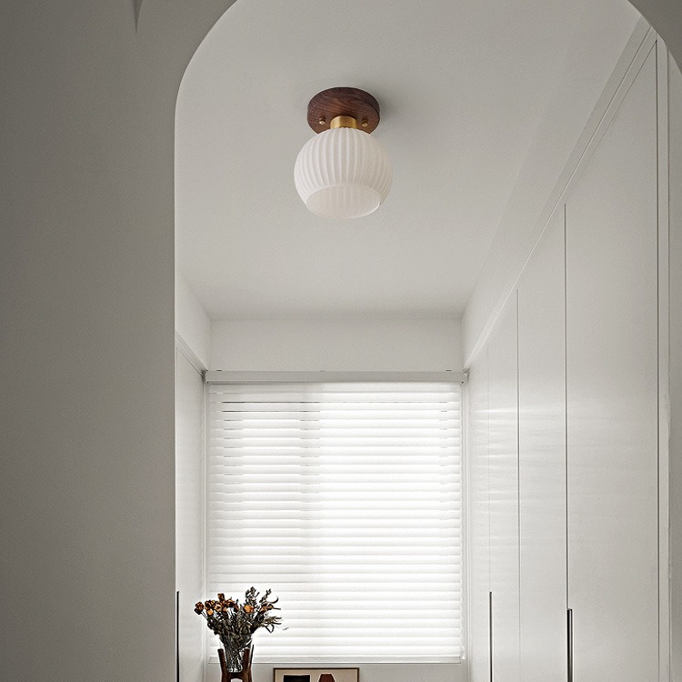 Japanese retro walnut wood hallway light 23