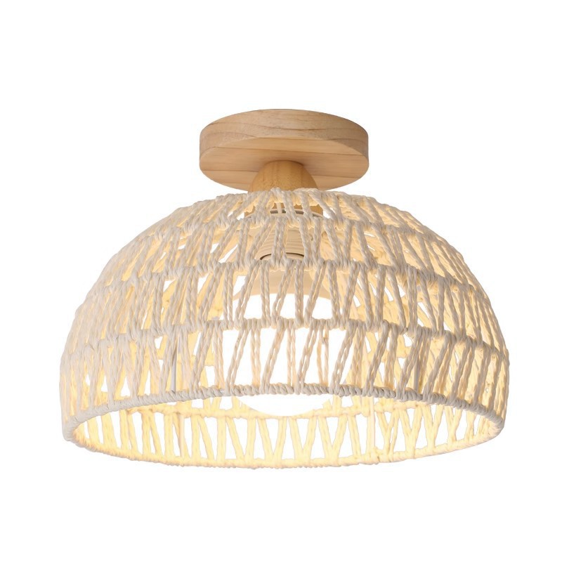 Nordic style bedroom rattan hallway light 30