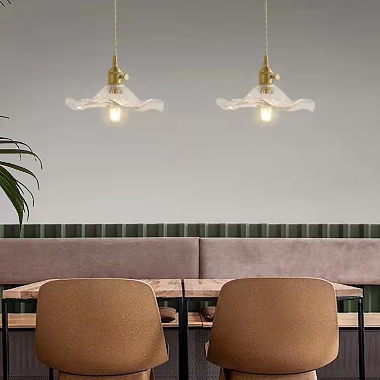 Nordic style glass dining room round pendant light 50