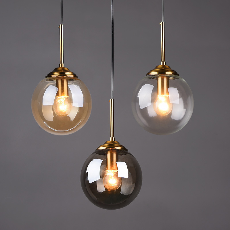 Nordic style minimalist round glass chandelier 52 01