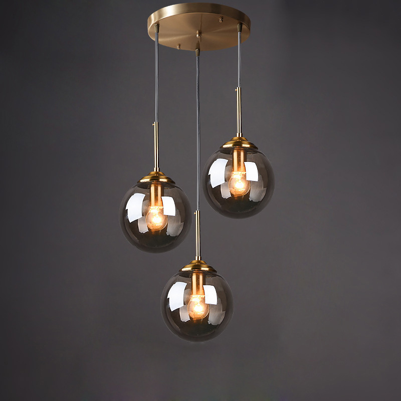 Nordic style minimalist round glass chandelier 52