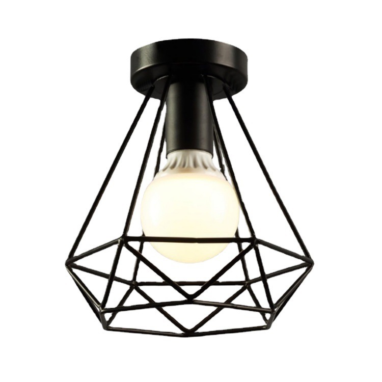Retro-style unique iron cage ceiling light 34