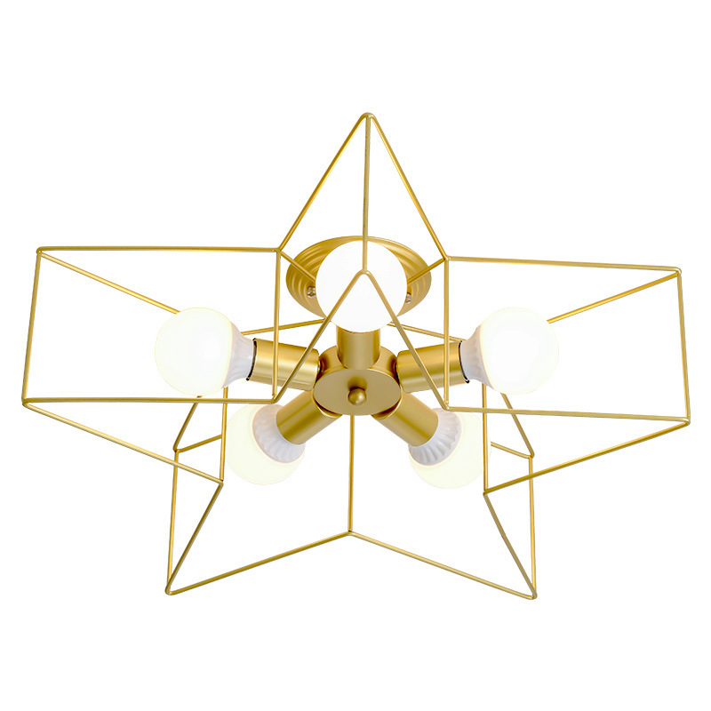 Simple five-pointed star ceiling light 36