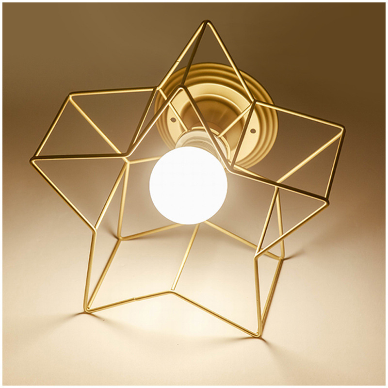 Simple five-pointed star ceiling light 36 01