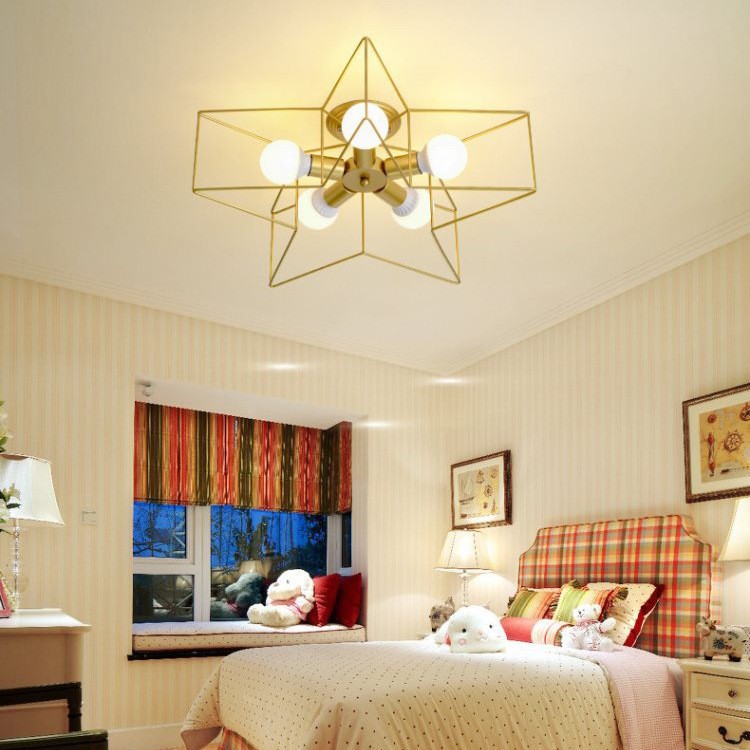 Simple five-pointed star ceiling light 36