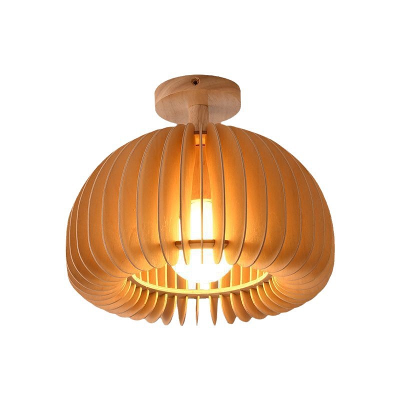 Wabi-sabi style solid wood pumpkin aisle light 22